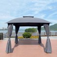 thumbnail image 4 of Glavbiku 10 Ft Patio Gazebo Tent with Curtains,Heavy-Duty Gazebo Tent Outdoor Gazebo Canopy,Gray, 4 of 13