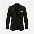thumbnail image 5 of Fwqbns Men's Blazer Jacket Casual Long Sleeve Slim Fit One Button Sport Coats with Pocket for Work Business Daily Wear Black, 5 of 7