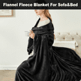 thumbnail image 6 of COKEEY Bedding Fleece Blanket Queen Size Black 300GSM Luxury Fuzzy Soft Anti-Static Microfiber Bed Blanket (90x90 Inch), 6 of 10