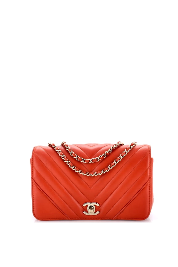 Pre-Owned Statement Flap Bag Chevron Calfskin Mini By Rebag