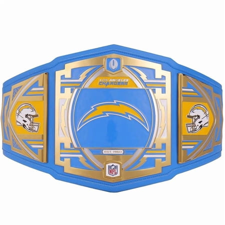 Los Angeles Chargers Championship Belt Metal Plates Hand-Tooled Leather Strap Adult Size Collectible