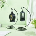 thumbnail image 4 of 3pcs Iron Ornament Display Stands Glass Plant Lantern Hanging Rack Black Finished Product: 18.3x12.4x27cm, 4 of 9