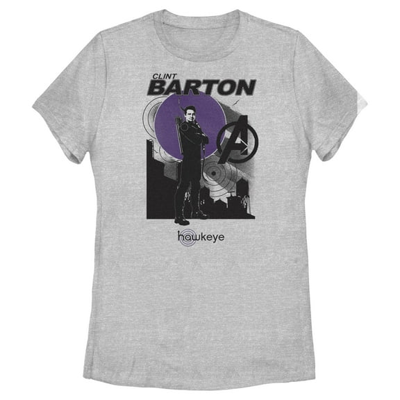 Women's Marvel Hawkeye Clint Barton Portrait Graphic Tee Athletic Heather Large