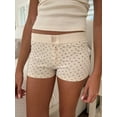 thumbnail image 2 of ZAXARRA Women Lounge Shorts, Low Waist Button Closure Printed Slim Pajama Shorts Sleepwear, 2 of 6
