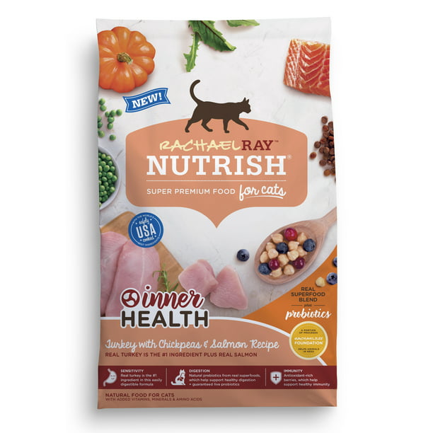 Rachael Ray Nutrish Inner Health Natural Dry Cat Food Turkey with 