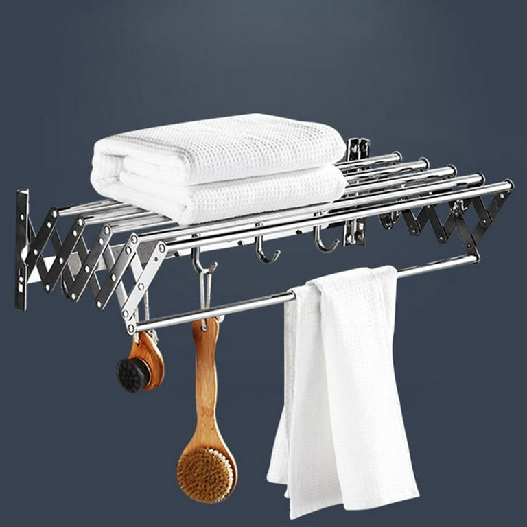  FAXIOAWA Clothes Rail Rack Self Adhesive Wall Mounted Drying  Rack Stainless Steel Clothes Retractable Fold Rustproof Drying Rack for  Bathroom Hotel Shower Room : Home & Kitchen