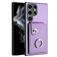 thumbnail image 2 of TECH CIRCLE For Galaxy S22 Ultra Wallet Case with Card Holder,360°Rotation Finger Ring Holder Kickstand Protective RFID Blocking PU Leather Flip Cover for Samsung Galaxy S22 Ultra 2022,Purple, 2 of 7