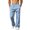 Blue, variant on Mens Loose Fit Check Trousers Simple Buffalo Line Plaid Deep Side Pockets Lightweight Woven Fabric Mens Daily Walking Pants Blue L