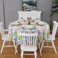 thumbnail image 2 of Pioneer Flower Floral Print Pattern Round Tablecloth 60"x60",Wrinkle Wipeable Table Cloth for Kitchen Dining Room Picnic Patio Party, 2 of 6