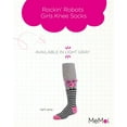 thumbnail image 2 of MeMoi Rockin' Robots Knee Socks - Girls - Female, 8, Light Gray, 2 of 7