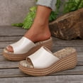 thumbnail image 5 of Mepaouo Womens Wedge Slide Sandals Clear Platform Summer Beach Shoes Espadrilles Slip on Sandal, 5 of 8