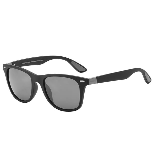 Piranha Rhett Unisex classic Sunglasses with Matte Black Frame and Smoke  gray Lens