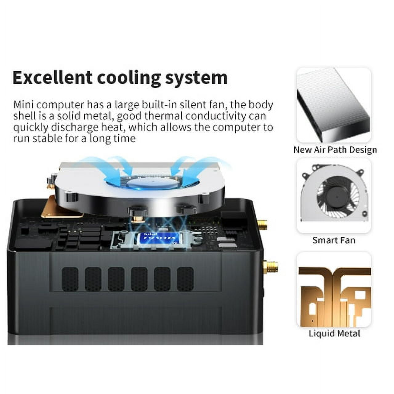 Kinupute Mini PC, Desktop Computer with Core i9-13900H, 14 Cores Upto 5.4GHz, Windows 11 Pro, 32G DDR4, 512G M.2 PCIE4.0 SSD, DP/HDMI/USB-C Triple Display, Support 8K/4K@60Hz, Dual LAN, WiFi6E/BT5.3