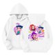 thumbnail image 1 of Moonsky Sudadera con capucha y cordón HUNTRX, estampado de grupo de chicas coreanas, jersey corto, suave y cómodo, top de manga larga para primavera y otoño. Blanco 130, 1 of 4