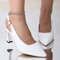 thumbnail image 2 of eczipvz Chaussures Femmes Mode d'Été avec des Chaussures à Talons Sandales à Boucle Pointue, Blanc, 2 of 5