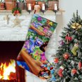 thumbnail image 1 of Dora-South Park Tema: Calcetines de Navidad, fino lino blanco para colgar en escaleras y chimenea, decoración navideña para el hogar, regalo de Navidad. 54cm × 38cm, 1 of 5