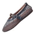thumbnail image 3 of Womens Mary Jane Flats Spring New Arrival Metal Buckle Fishnet Round Toe Retro Breathable Flat Shoes for Daily Walking, 3 of 9