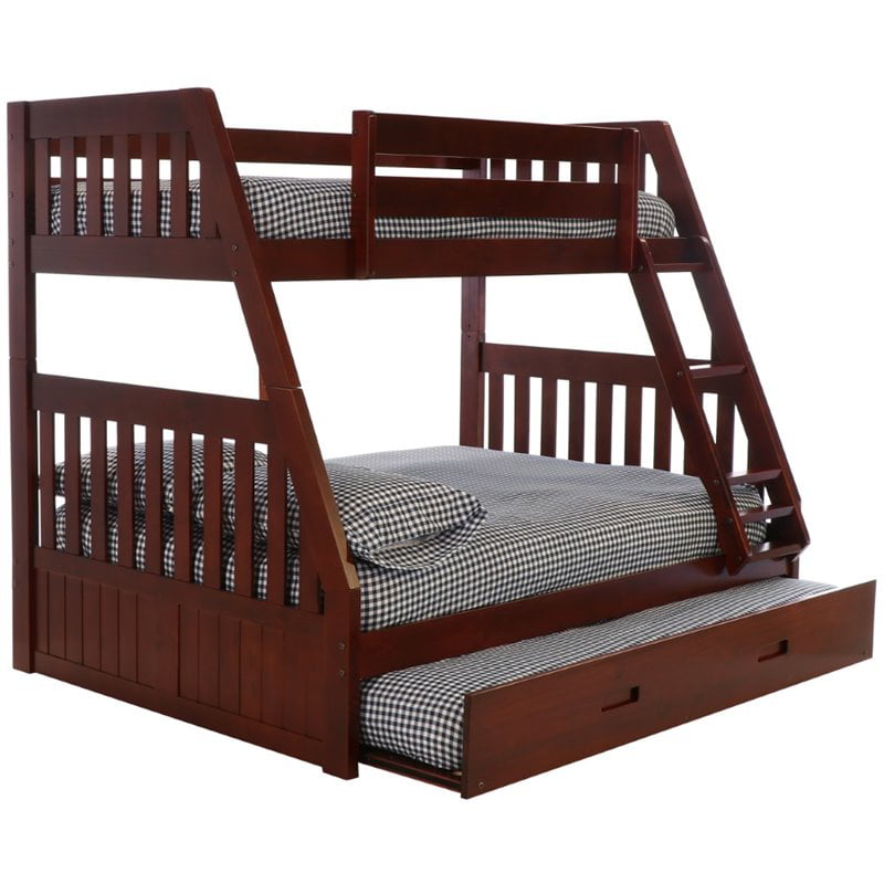 Donco Kids Twin Over Full Solid Wood, Discovery World Bunk Bed With Trundles
