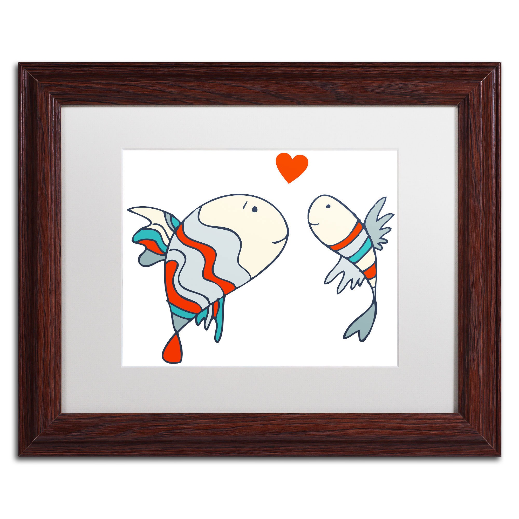 Carla Martell 'Two Little Fish' Matted Framed Art