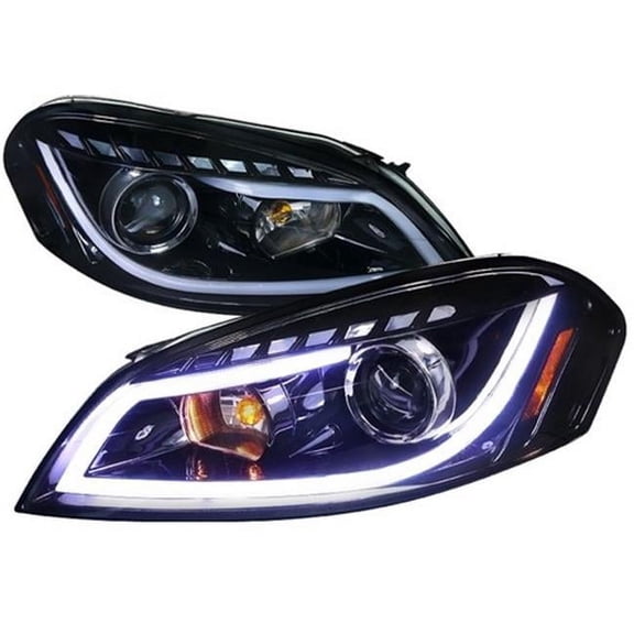 Halo Projector Headlight Gloss Black Housing Smoke for 06 to 12 Chevrolet Impala