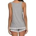 thumbnail image 6 of Sngxgn Women's Button Front Ribbed Knit Tank Top and Shorts Pajama Set Sleepwear Lounge Sets(Grey,XL), 6 of 7