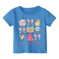 thumbnail image 2 of Hiijoy Blue T-Shirt for Girl Cute Graphic Short Sleeved Crew Neck Casual Tees, Sizes 3-14, 2 of 4
