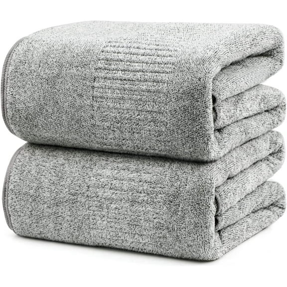 Bath Towels, Extra Absorbent & Quick Drying Towels for Bathroom, Viscose Made from Bamboo Soft Bath Sheet (35 x 63inch), Premium Towel 2 Count SEISSO