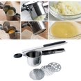 thumbnail image 4 of 1PCS Manual Masher Stainless Steel Potato Ricer Potato ruit Press with ine, Medium and Coarse Discs,Silver, 4 of 8
