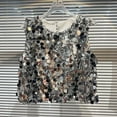 thumbnail image 2 of Otqutp Girls Sequin Sleeveless Top Sparkly Vest Blouse for Parties Back Tie Youth Fashion Vest T Shirt Blouse for Little Girls, 2 of 4
