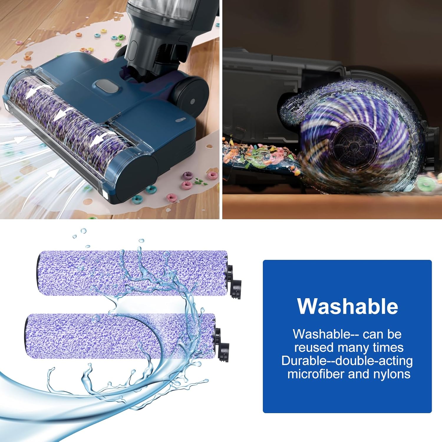 Replacement Brush Roller and Filter for Shark WDB1F2 HydroVac AW201 AW302 WD100 WD101 WD200 WD201 WD101C WD200C WD201C Hydrovac XL 3-in-1 Vacuum Cleaner, Cordless Pro XL Vacuum Accessories