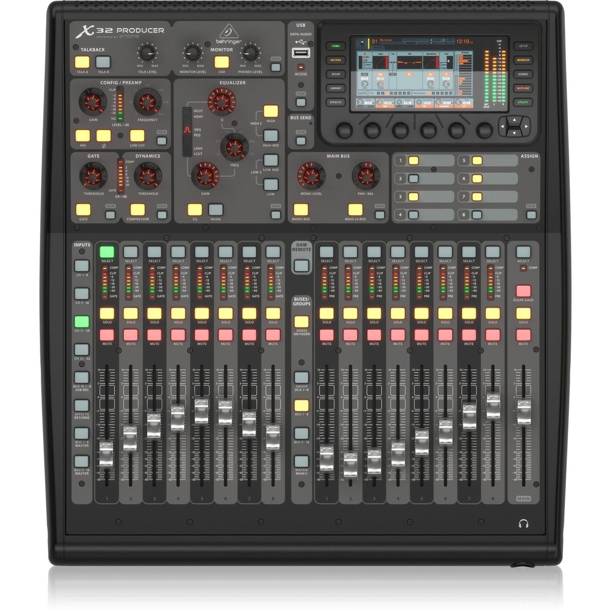 Behringer X32 PRODUCER 40-Input 25-Bus Rack-Mountable Digital Mixing Console, Bundle with TAPH100 Studio Headphones and Value Series 25' XLR Microphone Cable