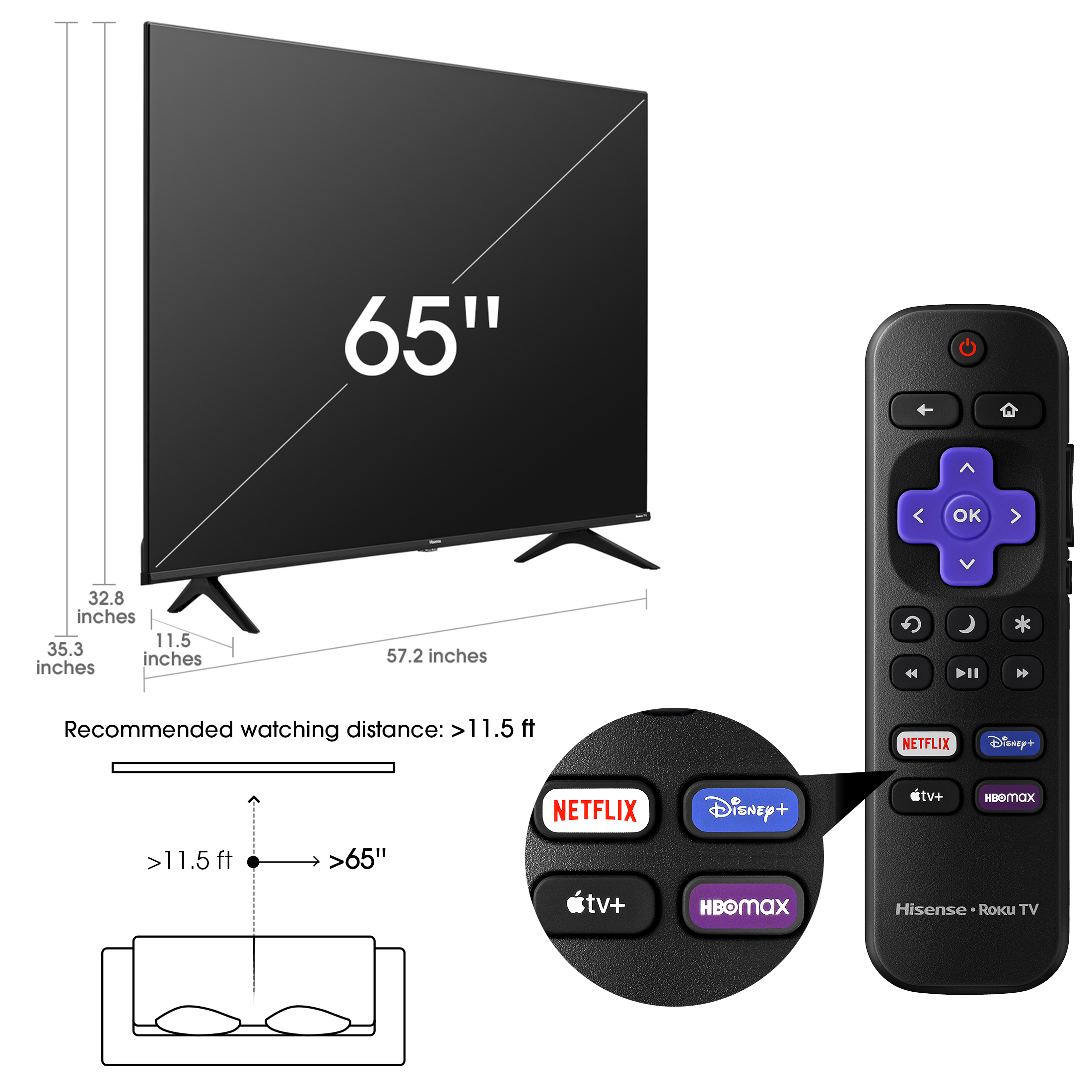 Hisense 65" Class 4K UHD Roku Smart TV photo 2