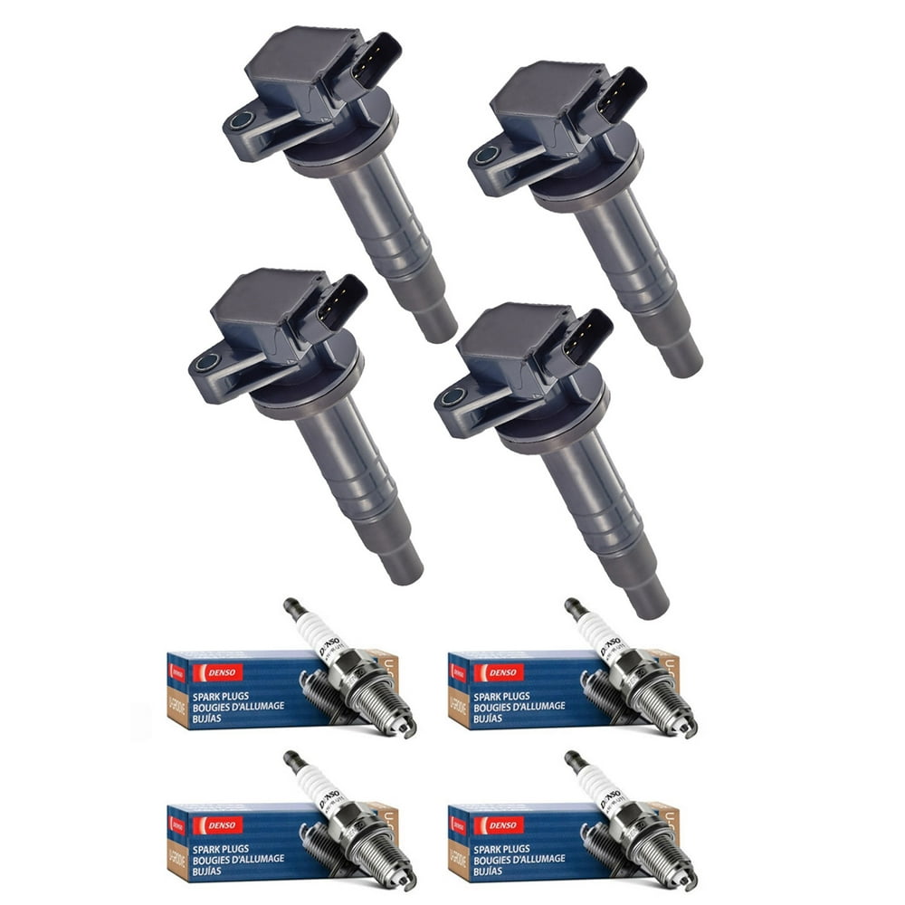 Set of 4 ISA Ignition Coils and 4 Denso Spark Plugs for 20002009 Toyota Corolla Matrix 1.8L