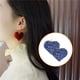 thumbnail image 4 of Minnieouse Pendientes en forma de corazón estilo elegante brillo ostentoso oreja colgante elementos de cuero artificial pendiente para mujeres Ropa, zapatos y accesorios Miscelánea Azul, 4 of 6
