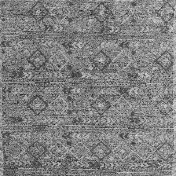 Ahgly Company Indoor Square Abstract Gray Modern Area Rugs, 7' Square