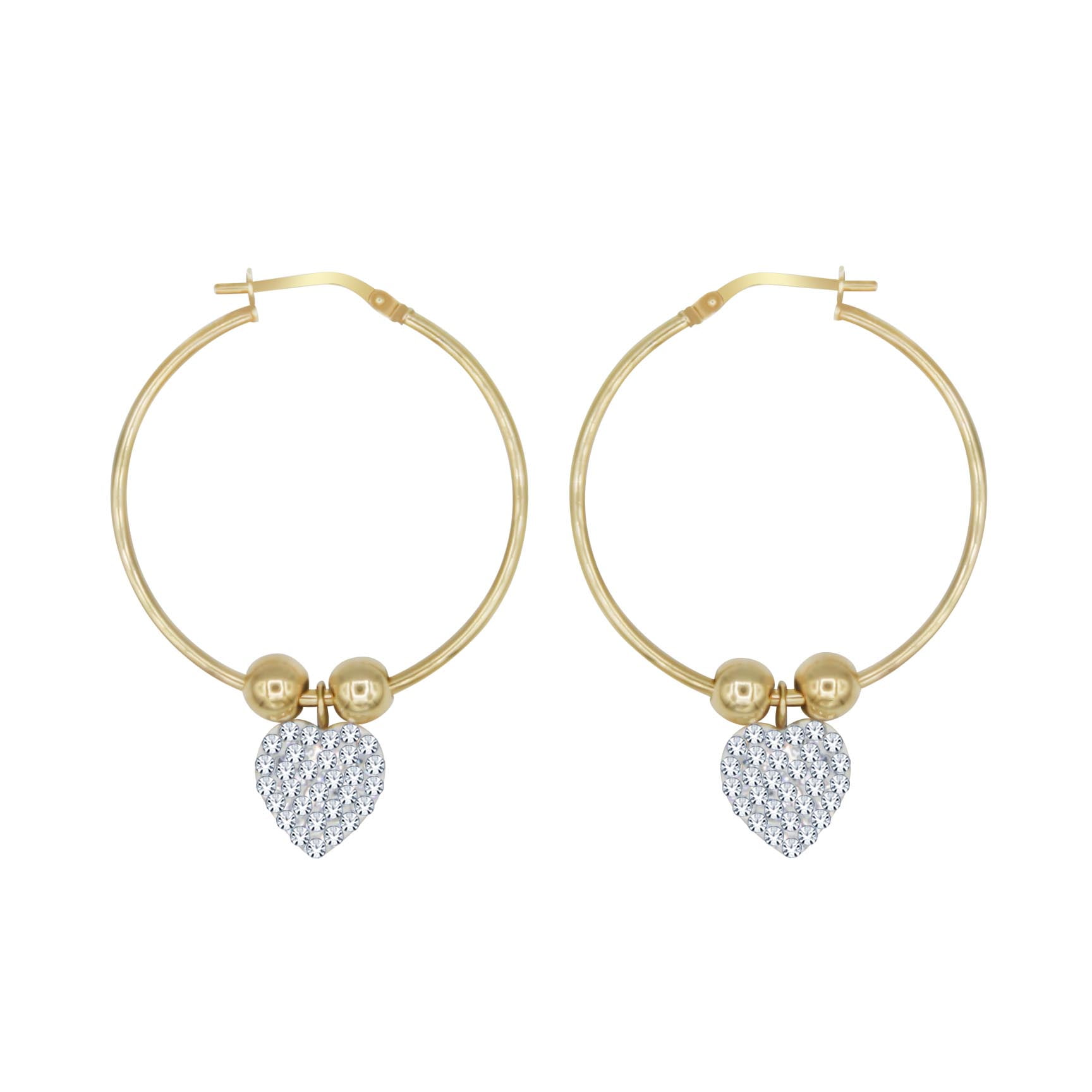 Brilliance Fine Jewelry 18k Gold Plated Sterling Silver Dangle Heart