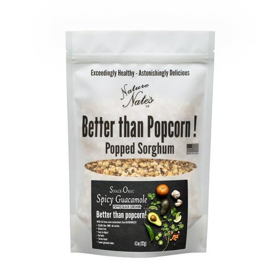 Popped Black Sorghum SnackORAC Spicy Guacamole 4.3 oz Single Bag