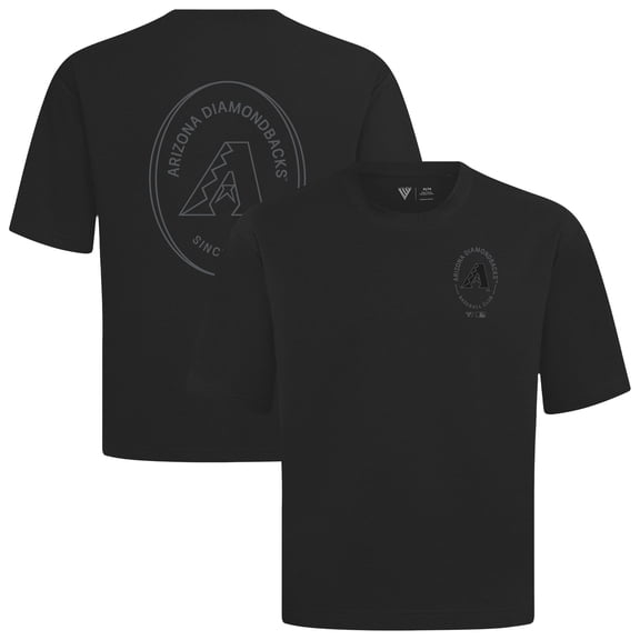 Men's Levelwear Black Arizona Diamondbacks Signet Oversized Luxe Signature Knit T-Shirt