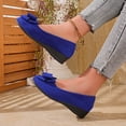 thumbnail image 6 of Miluxas Low Heels Ballet Flats for Women Bow Comfortable Pumps Cute Closed Round Toe Casual Holiday Wedding Party office Work Slip on Shoes Blue 7.5(40), 6 of 9
