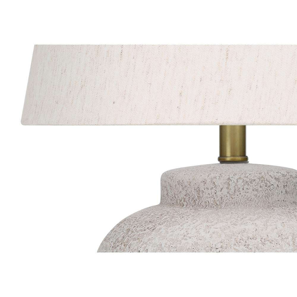 Lighting, 22"H, Table Lamp, Cream Concrete, Ivory / Cream Shade, Modern