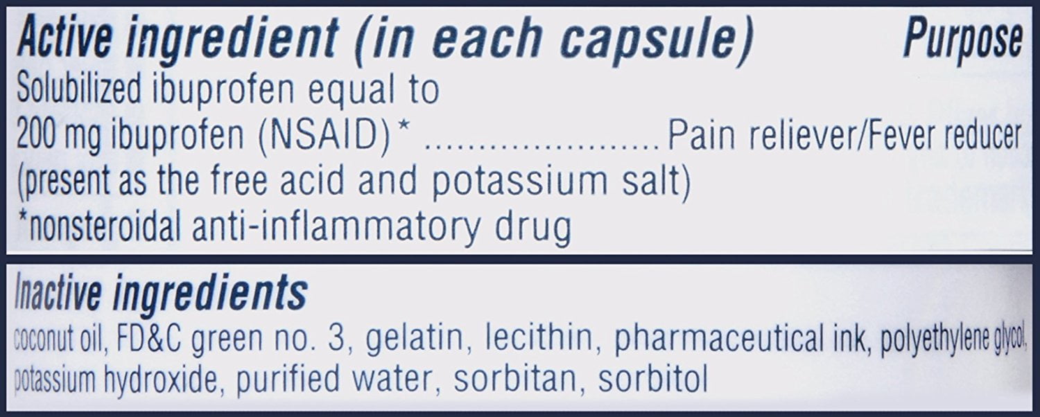 Advil Liqui-Gels Pain Reliever Fever Reducer 200 Count Liquid Filled Capsules