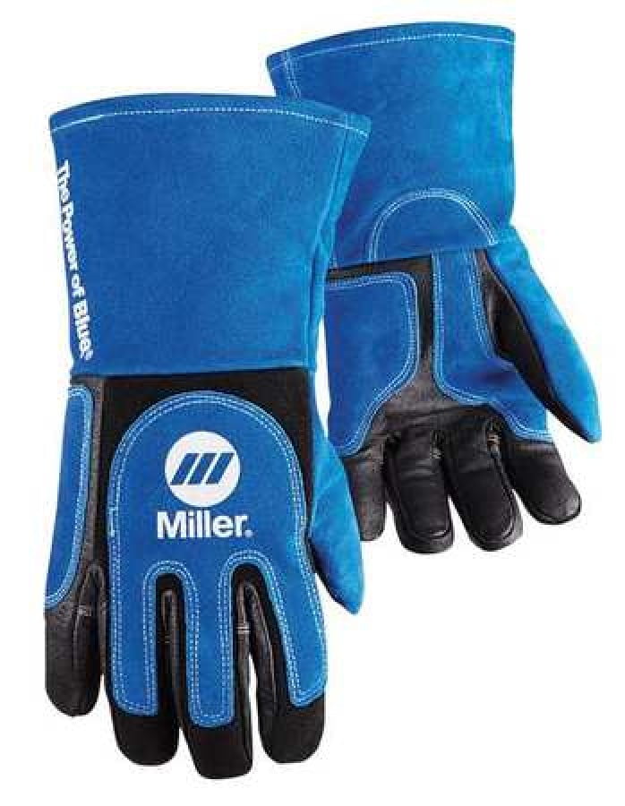 MILLER ELECTRIC 263339 MIG/Stick Welding Gloves, Cowhide Palm, L, PR