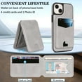 thumbnail image 5 of Compatible with Magsafe 2 in 1 Detachable for iPhone 15 Wallet Case with Card Holder Women Men, Magnetic PU Leather RFID Blocking Flip Kickstand Credit Slots,for iPhone 15, Gray, 5 of 11