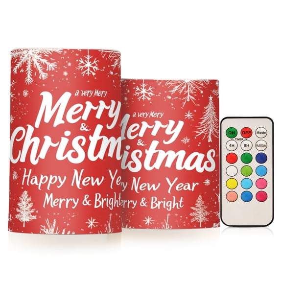 BZSMCE Flameless Candles LED Lights Full Pattern for Christmas Creativity Battery Candles