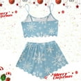 thumbnail image 4 of 2024 Ladies Christmas Snowman Print Short Sleeve Pajama Set Cozy Sleepwear for Women Holiday Themed Loungewear, 4 of 4