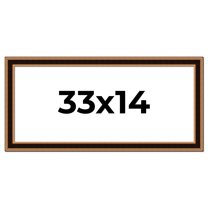33x14 Frame Gold Brown Plein Air Vintage Solid Wood Picture Frame | 1.75 Inches Moulding Width |