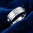 thumbnail image 4 of Pompeii Mens 14K White Gold Polished Diamond Wedding Band Ring (G/H,SI), 4 of 5