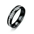 thumbnail image 2 of 6mm Stainless Steel Engagement Cz Band Men Women Wedding Ring Silver/Gold/Black, 2 of 9
