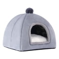 thumbnail image 1 of Cama para gatos con calefacción automática jinwen Cueva para dormir Gris L 40 cm x 40 cm, 1 of 8