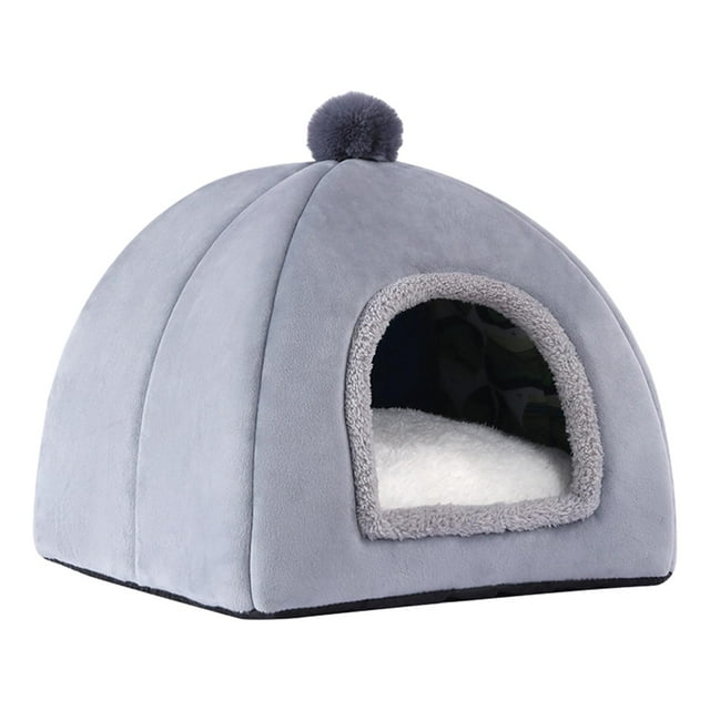 Cama para gatos con calefacción automática jinwen Cueva para dormir Gris L 40 cm x 40 cm